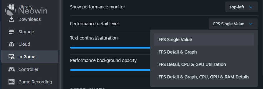 级：实时显示 FPS、CPU、GPU 及内存信息mg不朽情缘游戏网站Steam 性能监测工具升(图4)